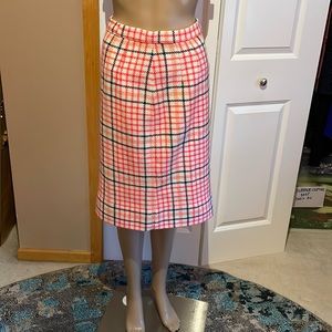 Vintage wool herringbone knee-length skirt - 0/XS